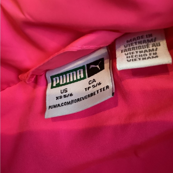 NWOT Puma Girls Neon Pink QUILTED PUFFER WINTER SKI VEST SZ. XS 5-6 - Picture 10 of 10